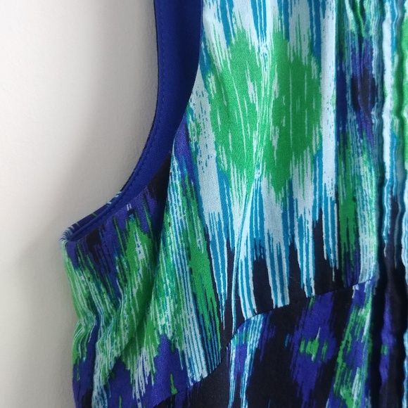 Rabbit Rabbit Rabbit blue green cotton dress shell buttons 12 Petite - Picture 10 of 13